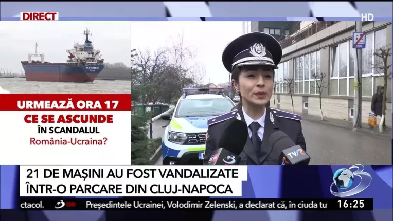 21 de masini au fost vandalizate intr-o parcare din Cluj Napoca