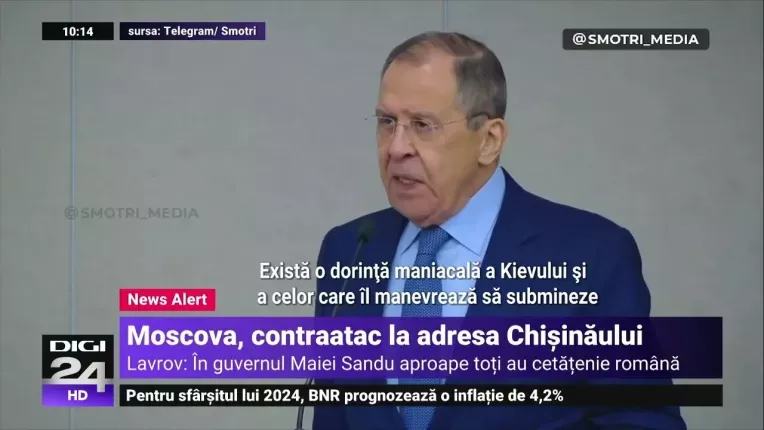 Atacul Rusiei la adresa Moldovei continua. Lavrov: Aproape toti ministrii au cetatenie romana