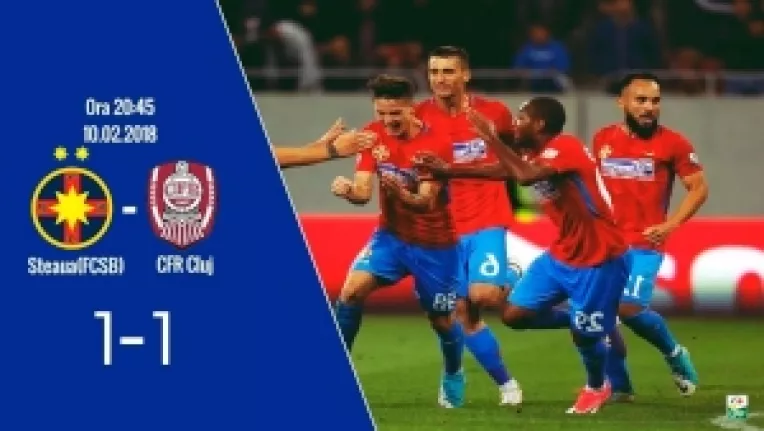 FCSB si CFR Cluj au remizat din nou, raman cele doua puncte intre aceste doua echipe