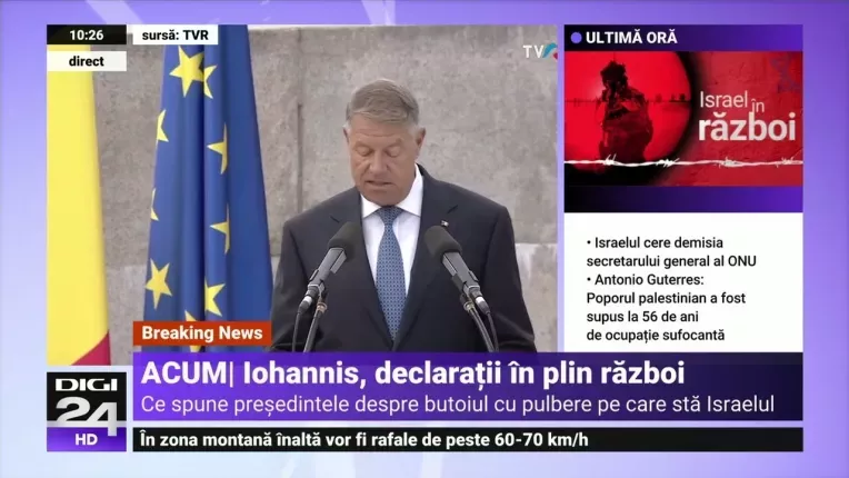 Iohannis: Atacul terorist socant impotriva Israel risca sa destabilizeze complet Orientul Mijlociu