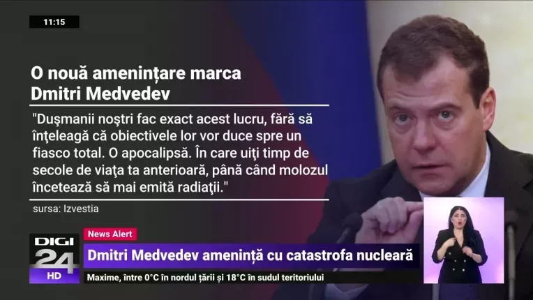 Medvedev ameninta din nou cu apocalipsa nucleara