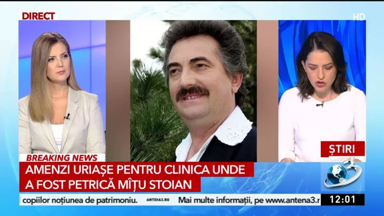 Nereguli grave gasite la clinica privata unde a fost tratat Petrica Mitu Stoian