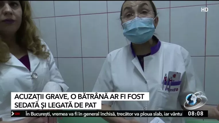 O batrana din Bacau a fost sedata si legata de pat la Spitalul Judetean de Urgenta Bacau